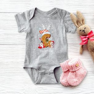 Christmas Santa Gingerbread Alphabet G  Baby Bodysuit