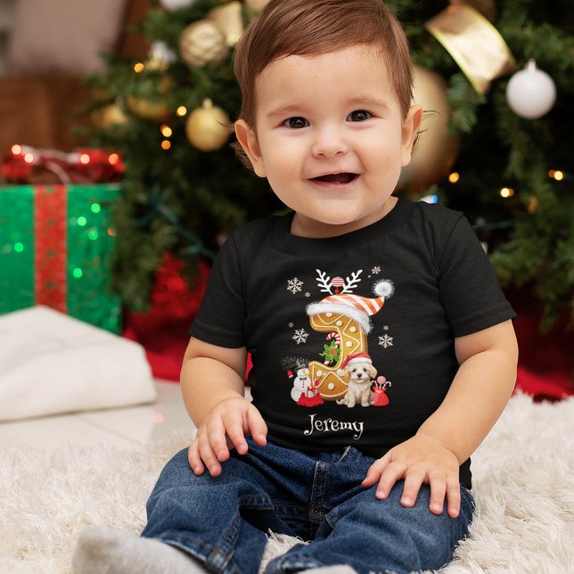 Christmas Santa Gingerbread Alphabet J Boy   Baby T-Shirt (Creator Uploaded)