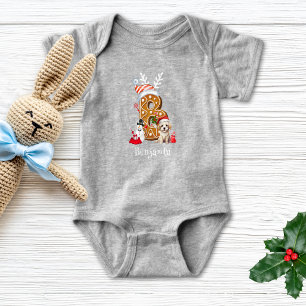 Christmas Santa Gingerbread Letter B Baby Boy Bodysuit