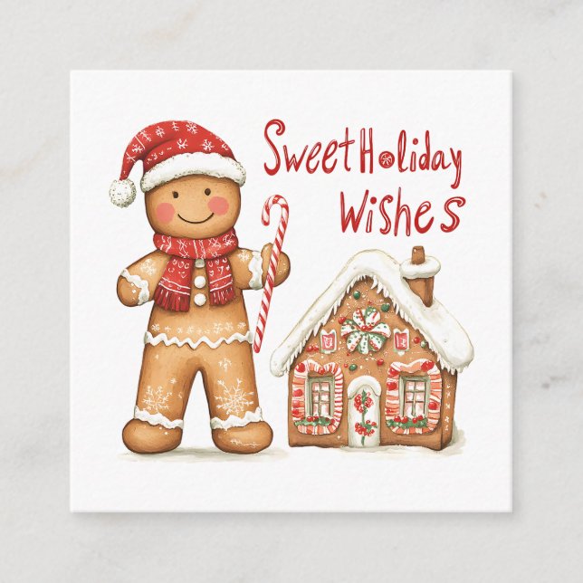 Christmas Santa Gingerbread man Enclosure Card (Front)
