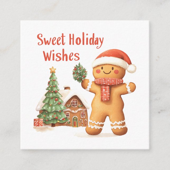 Christmas Santa Gingerbread man Enclosure Card (Front)