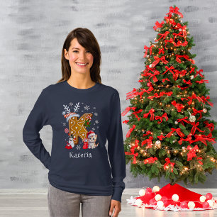 Christmas Santa Gingerbread Name Letter K Women’s T-Shirt