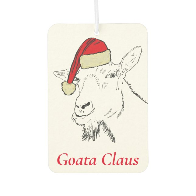 Christmas Santa Goat a claus Car Air Freshener (Front)