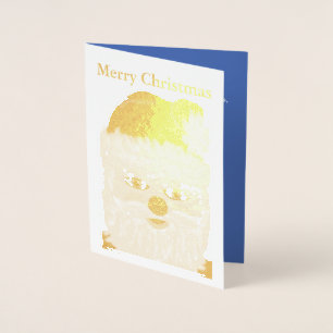 Christmas Santa Gold Foil Greeting Card