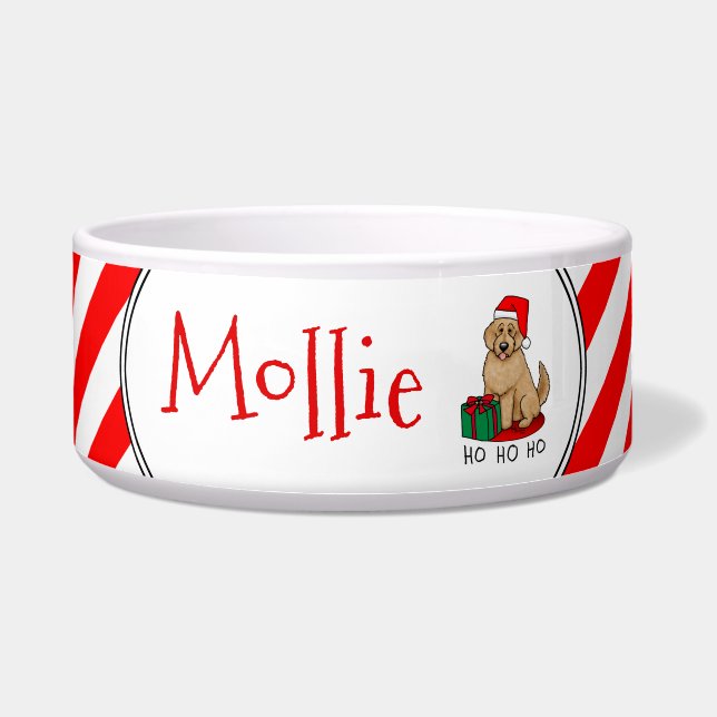 Christmas Santa Goldendoodle (golden red) Dog Cute (Front)