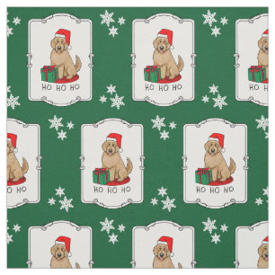 Christmas Santa Goldendoodle (golden red) Dog Cute Fabric