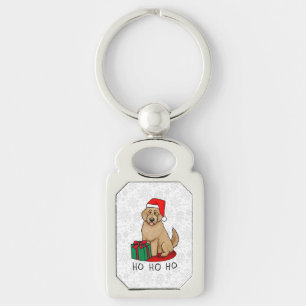 Christmas Santa Goldendoodle (golden red) Dog Cute Key Ring