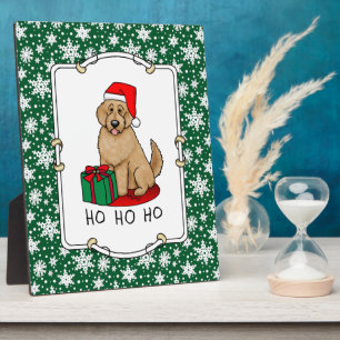 Christmas Santa Goldendoodle (golden red) Dog Cute Plaque