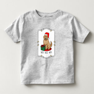 Christmas Santa Goldendoodle (golden red) Dog Cute Toddler T-Shirt