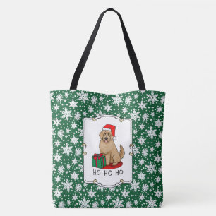 Christmas Santa Goldendoodle (golden red) Dog Cute Tote Bag