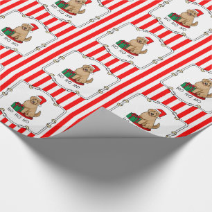 Christmas Santa Goldendoodle (golden red) Dog Cute Wrapping Paper