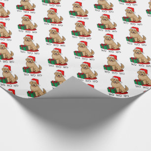 Christmas Santa Goldendoodle (golden red) Dog Cute Wrapping Paper