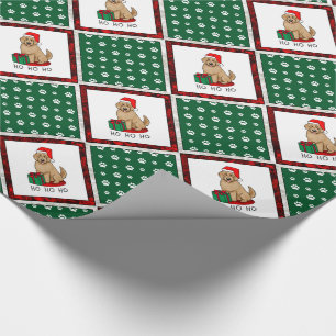 Christmas Santa Goldendoodle (golden red) Dog Cute Wrapping Paper