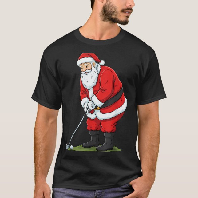Christmas Santa Golf Golfer Xmas Funny Christmas G T-Shirt (Front)