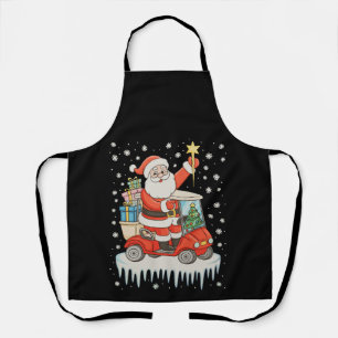 Christmas Santa Golfing Golf Cart Holiday Xmas Apron