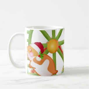 christmas santa hamster coffee mug