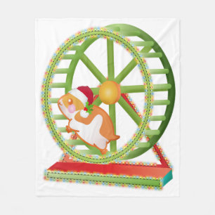 christmas santa hamster fleece blanket