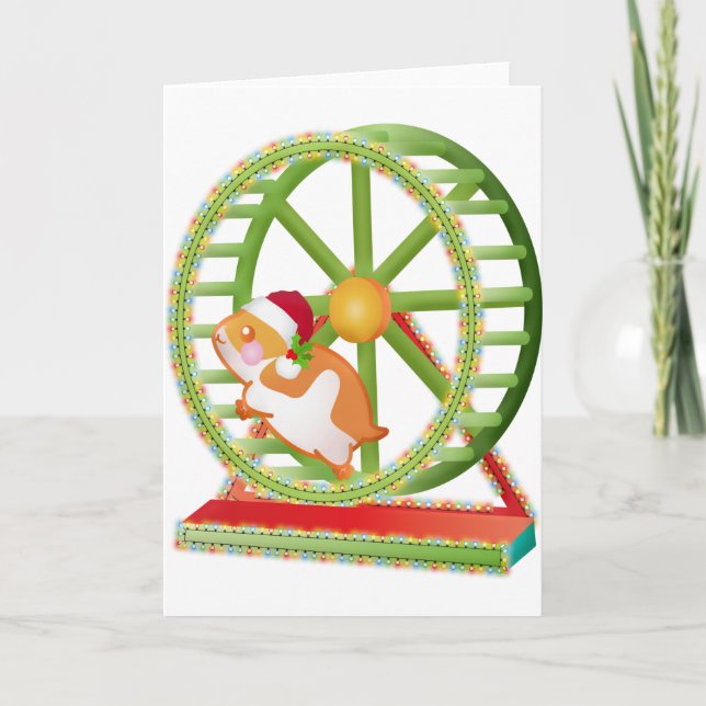 christmas santa hamster invitation (Front)