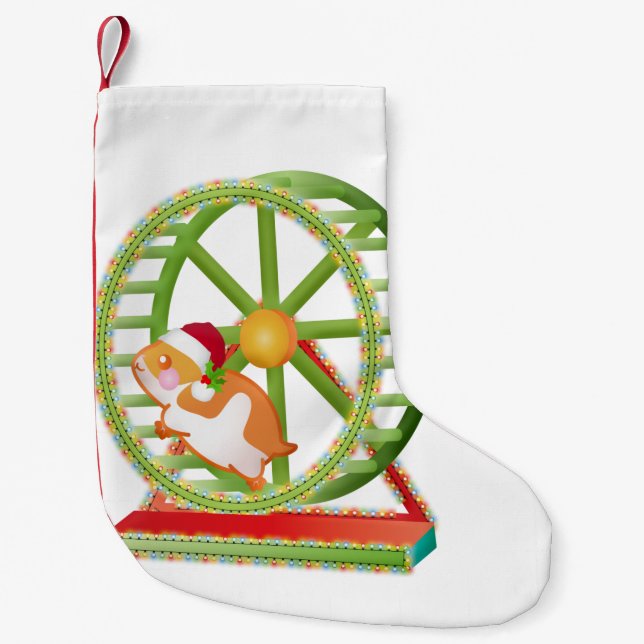 christmas santa hamster small christmas stocking (Front)