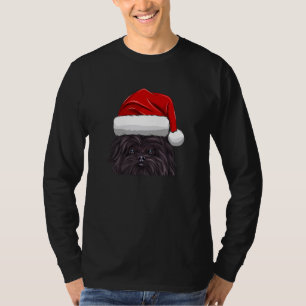 Christmas Santa Hat Affenpinscher Dog T-Shirt