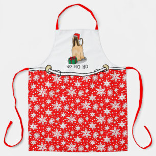 Christmas Santa Hat Afghan Hound Dog Fawn Cute Apron