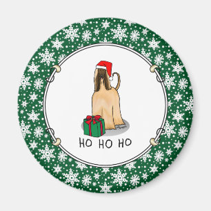 Christmas Santa Hat Afghan Hound Dog Fawn Cute Magnet