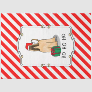 Christmas Santa Hat Afghan Hound Dog Fawn Cute Tissue Paper