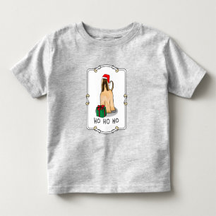 Christmas Santa Hat Afghan Hound Dog Fawn Cute Toddler T-Shirt