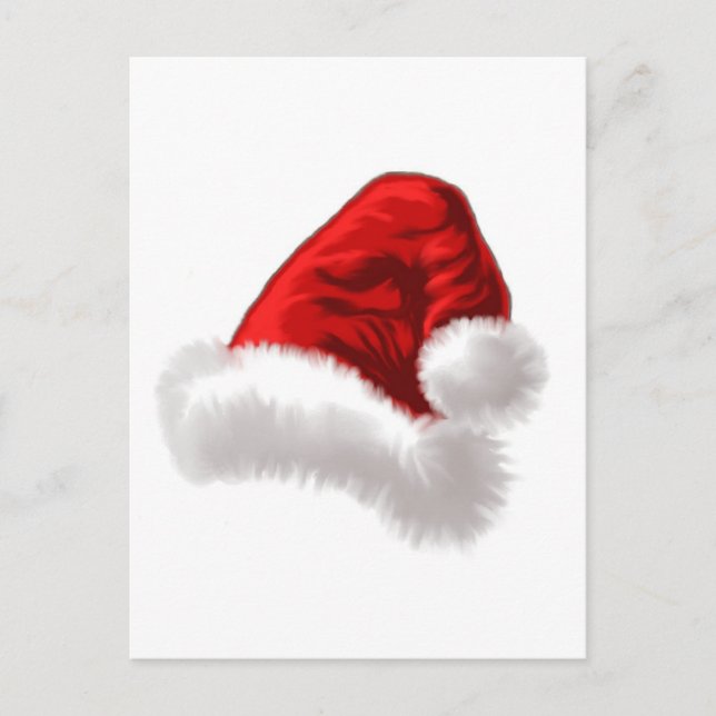 Christmas Santa Hat Art Holiday Postcard (Front)