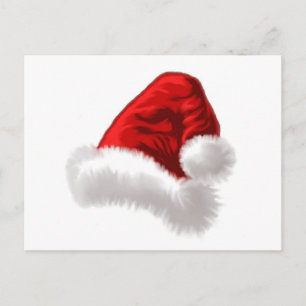 Christmas Santa Hat Art Holiday Postcard