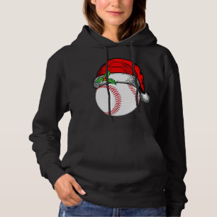 Christmas Santa Hat Baseball Sport Funny Gift Hoodie