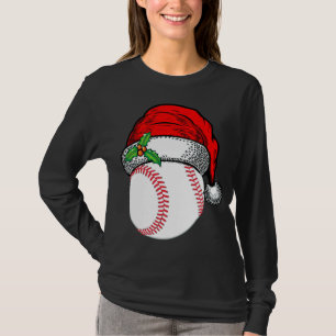 Christmas Santa Hat Baseball Sport Funny Gift T-Shirt