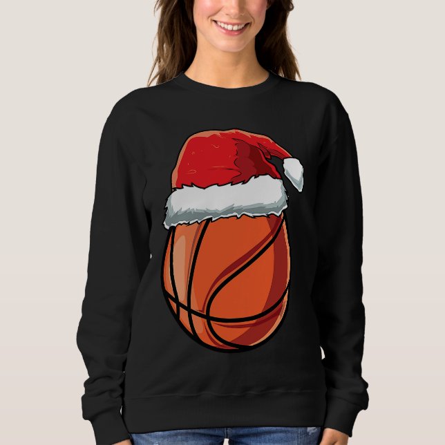 Christmas Santa Hat Basketball Player Funny Boys X Sweatshirt (Front)