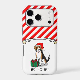 Christmas Santa Hat Beagle (tri colour 3) Dog Cute