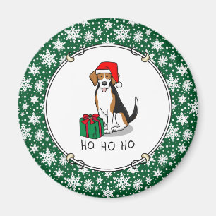 Christmas Santa Hat Beagle (tri colour 3) Dog Cute Magnet