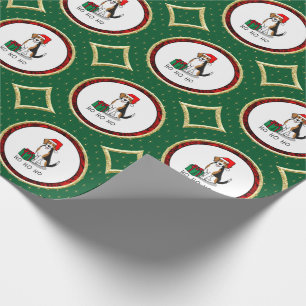 Christmas Santa Hat Beagle (tri colour 3) Dog Cute Wrapping Paper