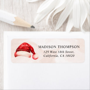 Christmas Santa Hat Birthday Party Return Address Label