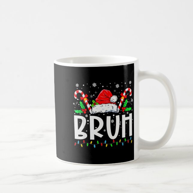 Christmas Santa Hat Bruh Xmas Pyjamas Family Men W Coffee Mug (Right)