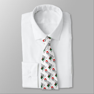 Christmas Santa Hat Dalmatian Dog (black 1) Cute Tie