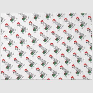 Christmas Santa Hat Dalmatian Dog (black 1) Cute Tissue Paper