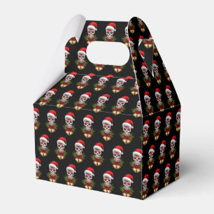 Christmas Santa Hat Day Of The Dead Sugar Skull Favour Box