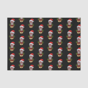 Christmas Santa Hat Day Of The Dead Sugar Skull Tissue Paper
