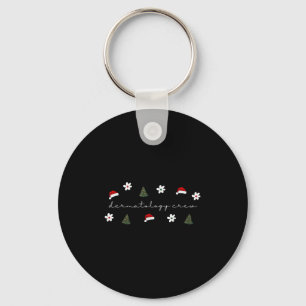 Christmas Santa Hat Dermatology Crew Nurse Daisy F Key Ring