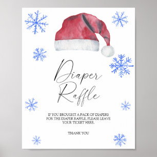 Christmas santa hat - diaper raffle poster
