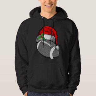 Christmas Santa Hat Football Sport Funny Gift Hoodie