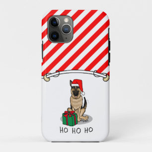 Christmas Santa Hat German Shepherd Dog Cute iPhone 11 Pro Case