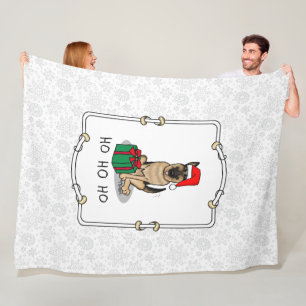 Christmas Santa Hat German Shepherd Dog Cute Fleece Blanket