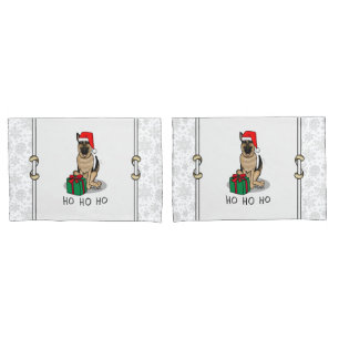 Christmas Santa Hat German Shepherd Dog Cute Pillowcase
