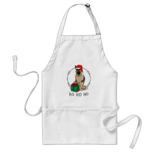 Christmas Santa Hat German Shepherd Dog Cute Standard Apron