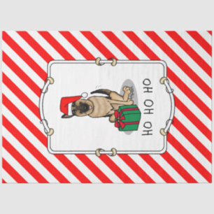 Christmas Santa Hat German Shepherd Dog Cute Tissue Paper